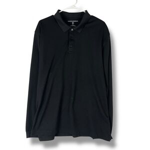 Saddlebred Polo Mens 2XL XXL Black Longsleeve Golf Casual Textured